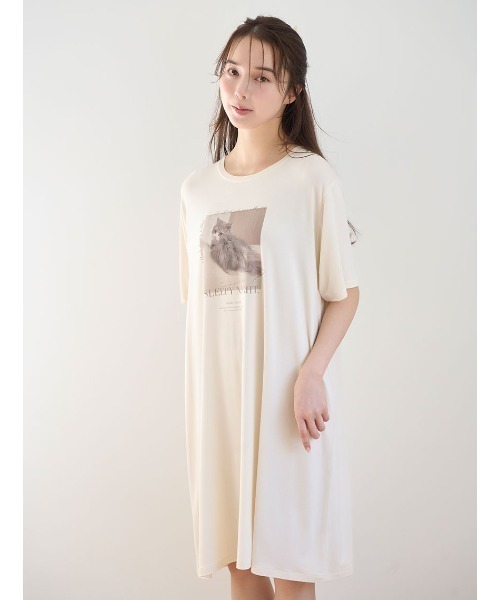 SNIDEL HOME（スナイデルホーム）の「ネコTシャツワンピース