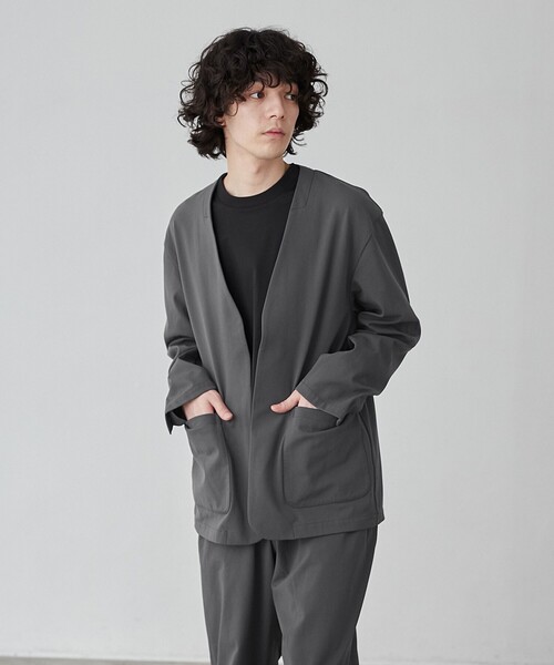 極美品❣️大きいサイズ本革（羊）ノーカラージャケット coen（コーエン）の「極楽FITノーカラージャケット（ノーカラー