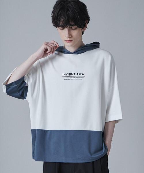LUCY（ルーシー）の「LUCY/ドルマンポンチフードT（Tシャツ/カットソー・メンズ・ブラック/ブルー・LARGE/MEDIUM）」の15枚目の写真