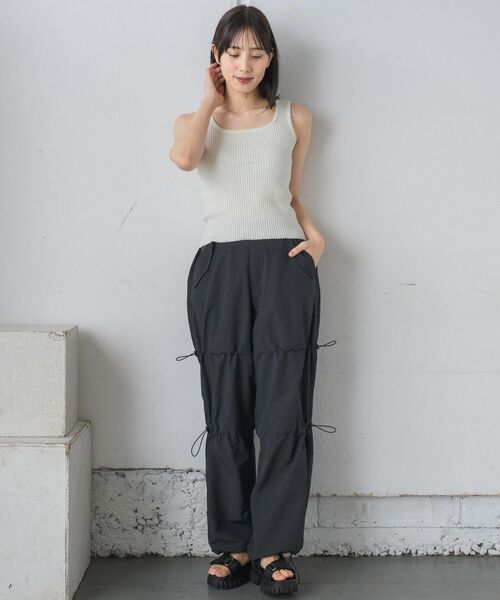 RETRO GIRL(レトロガール)の「リブニットタンク(タンクトップ・レディース・オレンジ/グリーン系その他3/ブラック/ナチュラル/ブラック系その他3/ホワイト・FREE)」の7枚目の写真