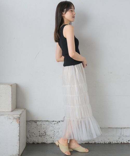 RETRO GIRL(レトロガール)の「リブニットタンク(タンクトップ・レディース・オレンジ/グリーン系その他3/ブラック/ナチュラル/ブラック系その他3/ホワイト・FREE)」の16枚目の写真