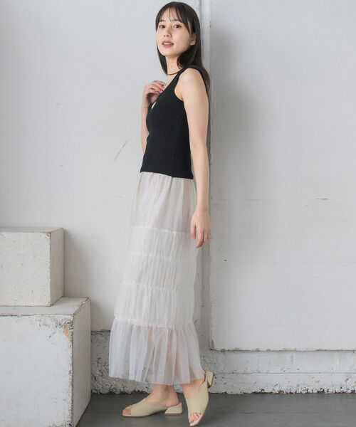 RETRO GIRL(レトロガール)の「リブニットタンク(タンクトップ・レディース・オレンジ/グリーン系その他3/ブラック/ナチュラル/ブラック系その他3/ホワイト・FREE)」の17枚目の写真