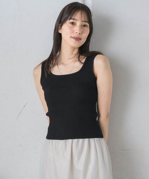 RETRO GIRL(レトロガール)の「リブニットタンク(タンクトップ・レディース・オレンジ/グリーン系その他3/ブラック/ナチュラル/ブラック系その他3/ホワイト・FREE)」の19枚目の写真