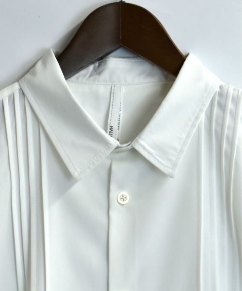 Starting Over(スターティングオーバー)の「pin tuck wide dress shirt/ピンタック ワイド ドレスシャツ/半袖シャツ(シャツ/ブラウス・メンズ・ブラック/ホワイト・M/L/XL)」の4枚目の写真