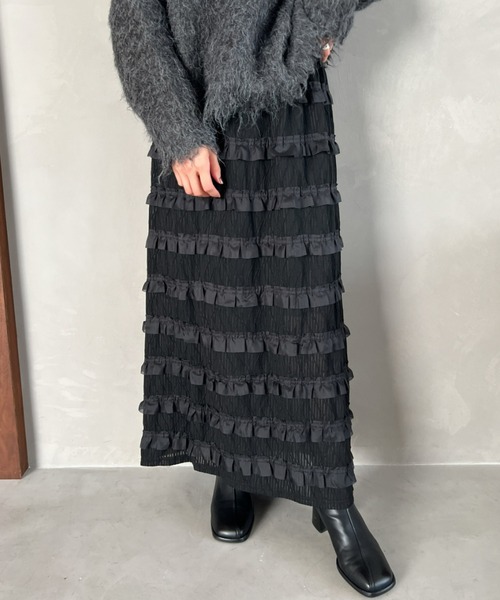 Olu.（オルドット）の「フリルカットスカート（スカート・レディース・ブラック/グリーン/ホワイト・FREE）」の2枚目の写真