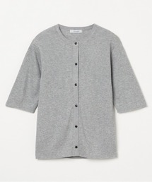 HARF SLEEVE RIB CARDIGAN