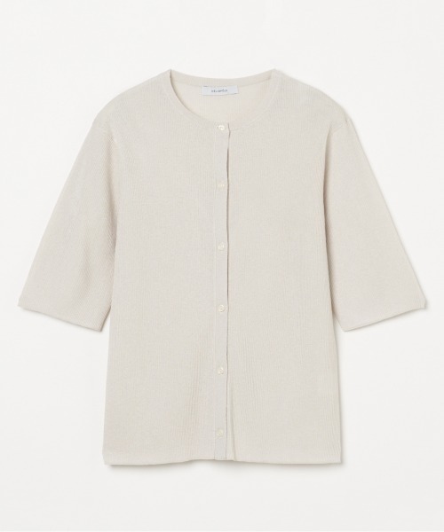 HARF SLEEVE RIB CARDIGAN