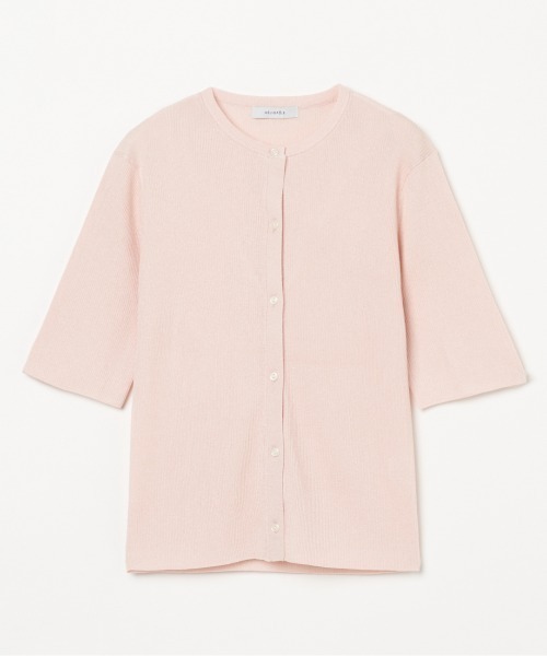 HELIOPOLE(エリオポール)の「HARF SLEEVE RIB CARDIGAN(ニット/セーター・レディース・シルバー/アイボリー/ピンク・38)」の4枚目の写真