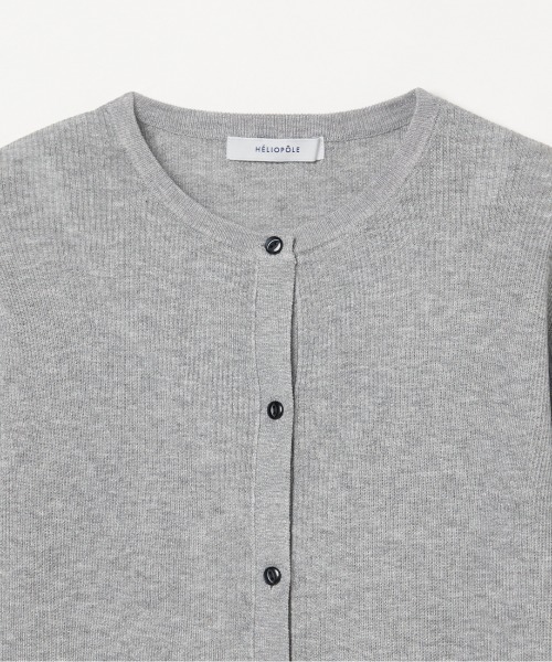 HELIOPOLE(エリオポール)の「HARF SLEEVE RIB CARDIGAN(ニット/セーター・レディース・シルバー/アイボリー/ピンク・38)」の6枚目の写真