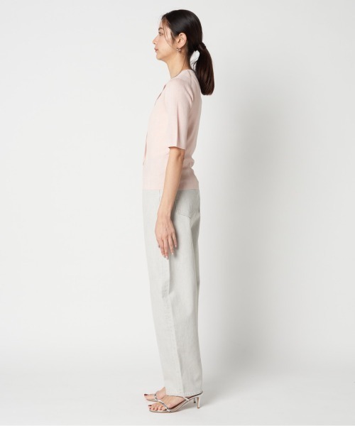 HELIOPOLE(エリオポール)の「HARF SLEEVE RIB CARDIGAN(ニット/セーター・レディース・シルバー/アイボリー/ピンク・38)」の12枚目の写真