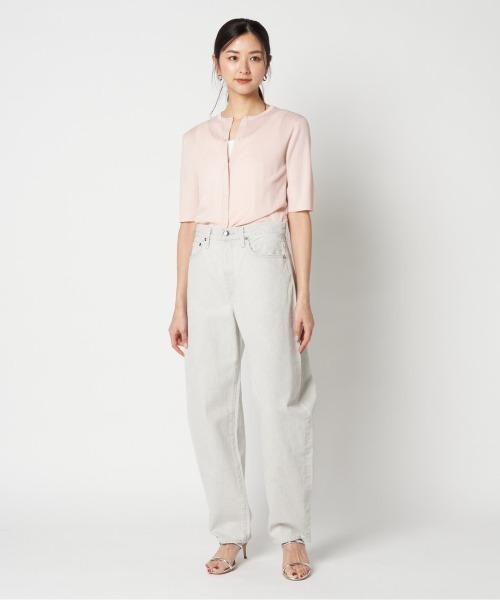 HELIOPOLE(エリオポール)の「HARF SLEEVE RIB CARDIGAN(ニット/セーター・レディース・シルバー/アイボリー/ピンク・38)」の14枚目の写真