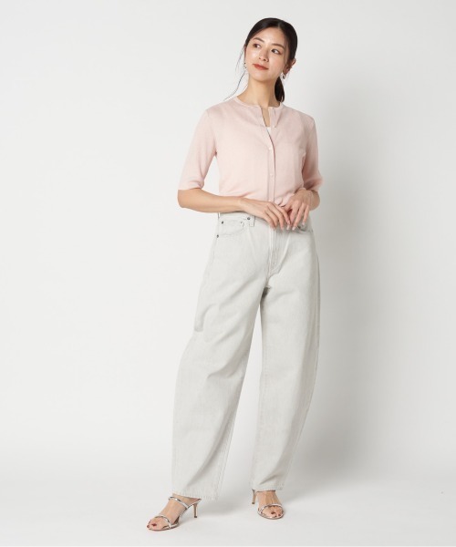HELIOPOLE(エリオポール)の「HARF SLEEVE RIB CARDIGAN(ニット/セーター・レディース・シルバー/アイボリー/ピンク・38)」の15枚目の写真