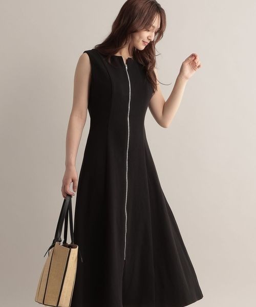 ストライプレースワンピース Andemiu ワンピース フロントZIPカットワンピース127980