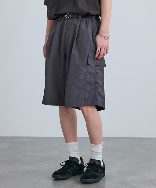 re_k by JUNRED（レクバイジュンレッド）の「re_k by JUNRED / オーバーワイドナイロンカーゴショーツ（カーゴパンツ・メンズ・チャコールグレー/カーキ/ライトグレー・L/M/S）」の14枚目の写真