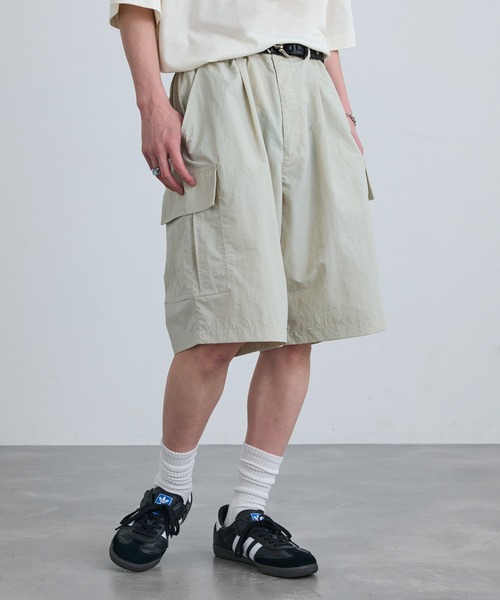re_k by JUNRED（レクバイジュンレッド）の「re_k by JUNRED / オーバーワイドナイロンカーゴショーツ（カーゴパンツ・メンズ・チャコールグレー/カーキ/ライトグレー・L/M/S）」の16枚目の写真
