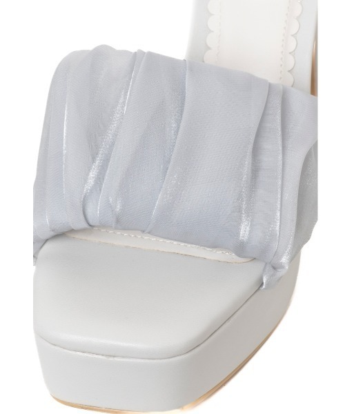 R&E（アールアンドイー）の「【REZOY】シフォンギャザー厚底サンダル（サンダル・レディース・ライトブルーグレー/アイボリー/ピンク/ブラック・S/M/L）」の9枚目の写真