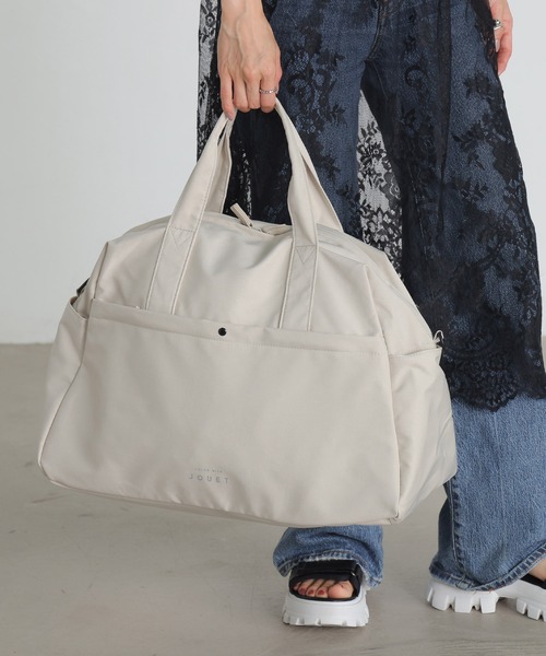 ALTROSE（アルトローズ）の「8ポケット ボストン ボストンバッグ トラベル キャリーオン（ボストンバッグ・レディース・アイボリー/ブラック/ダークグレー・FREE）」の7枚目の写真