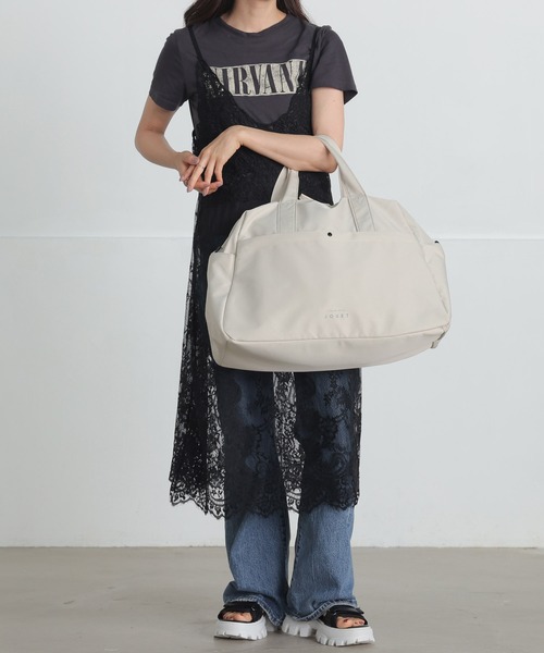 ALTROSE（アルトローズ）の「8ポケット ボストン ボストンバッグ トラベル キャリーオン（ボストンバッグ・レディース・アイボリー/ブラック/ダークグレー・FREE）」の10枚目の写真