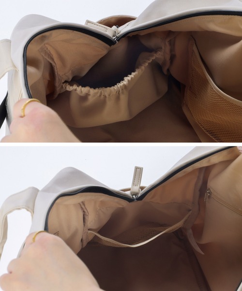 ALTROSE（アルトローズ）の「8ポケット ボストン ボストンバッグ トラベル キャリーオン（ボストンバッグ・レディース・アイボリー/ブラック/ダークグレー・FREE）」の21枚目の写真