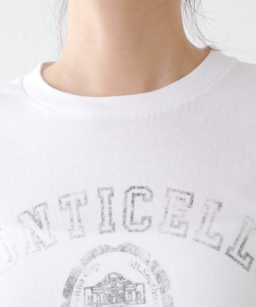 Whim Gazette(ウィムガゼット)の「カスレプリントロゴTシャツ(Tシャツ/カットソー・レディース・ベージュ/インディゴブルー/オフホワイト・FREE)」の9枚目の写真