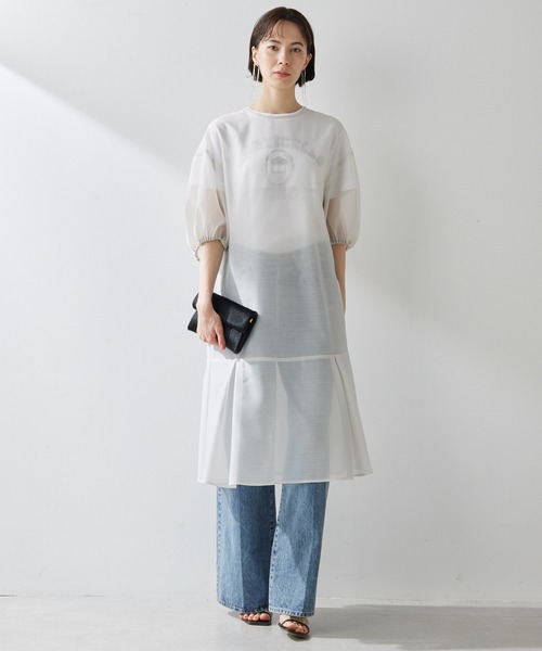 Whim Gazette(ウィムガゼット)の「カスレプリントロゴTシャツ(Tシャツ/カットソー・レディース・ベージュ/インディゴブルー/オフホワイト・FREE)」の18枚目の写真