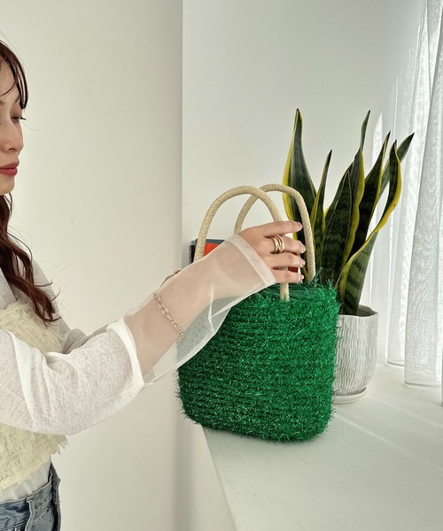 DISCOAT（ディスコート）の「メタリックカゴバッグ（かごバッグ・レディース・ピンク/シルバー/グリーン/ブラック・FREE）」の21枚目の写真