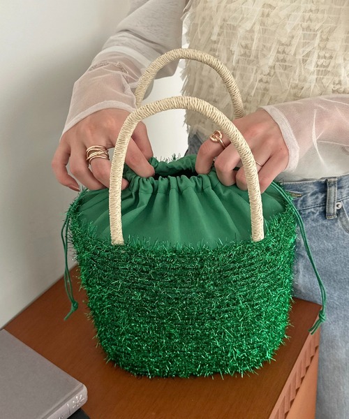 DISCOAT（ディスコート）の「メタリックカゴバッグ（かごバッグ・レディース・ピンク/シルバー/グリーン/ブラック・FREE）」の18枚目の写真