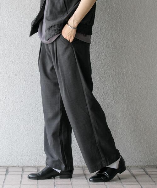 セール】『イージーケア/セットアップ対応』リネンライクタックワイド