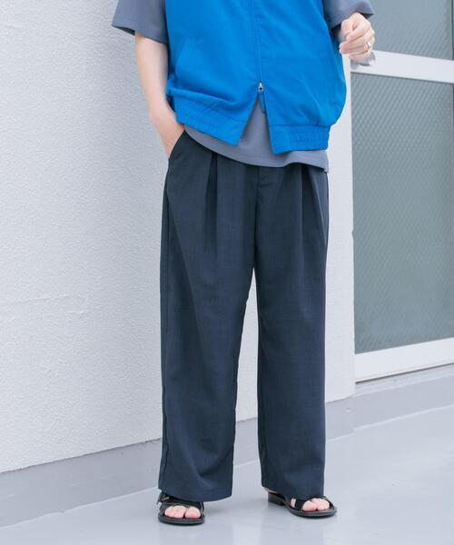 セール】『イージーケア/セットアップ対応』リネンライクタックワイド