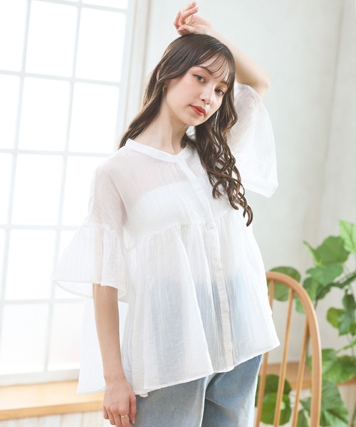 INGNI - INGNI イング フレアシアースリーブトップス フレア袖 半袖 M ブラック 袖シアーフレアトップス｜INGNI(イング) 公式通販｜INGNI STORE
