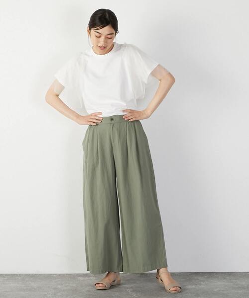 MELROSE claire(メルローズ クレール)の「チュールスリーブプルオーバー(Tシャツ/カットソー・レディース・オフホワイト/ライトグレー/チャコールグレー・FREE)」の6枚目の写真