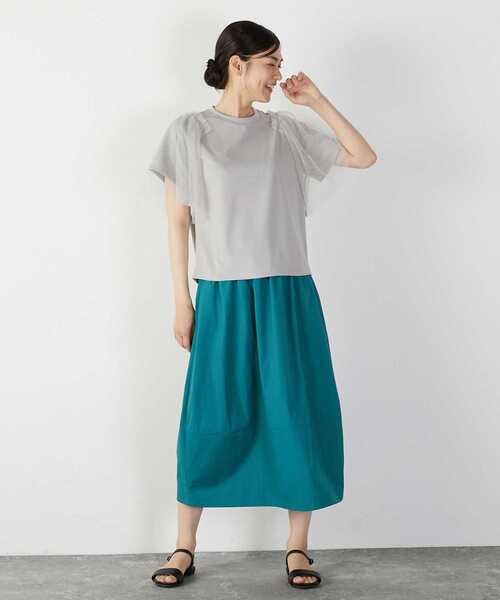MELROSE claire(メルローズ クレール)の「チュールスリーブプルオーバー(Tシャツ/カットソー・レディース・オフホワイト/ライトグレー/チャコールグレー・FREE)」の17枚目の写真
