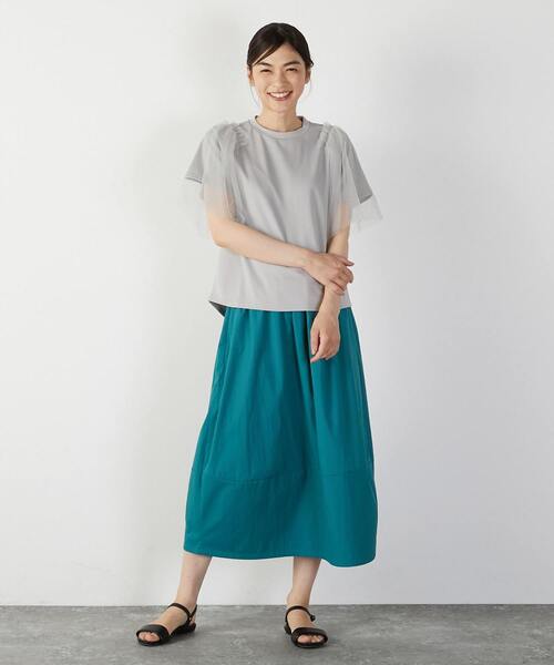 MELROSE claire(メルローズ クレール)の「チュールスリーブプルオーバー(Tシャツ/カットソー・レディース・オフホワイト/ライトグレー/チャコールグレー・FREE)」の19枚目の写真