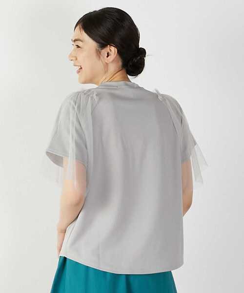 MELROSE claire(メルローズ クレール)の「チュールスリーブプルオーバー(Tシャツ/カットソー・レディース・オフホワイト/ライトグレー/チャコールグレー・FREE)」の20枚目の写真