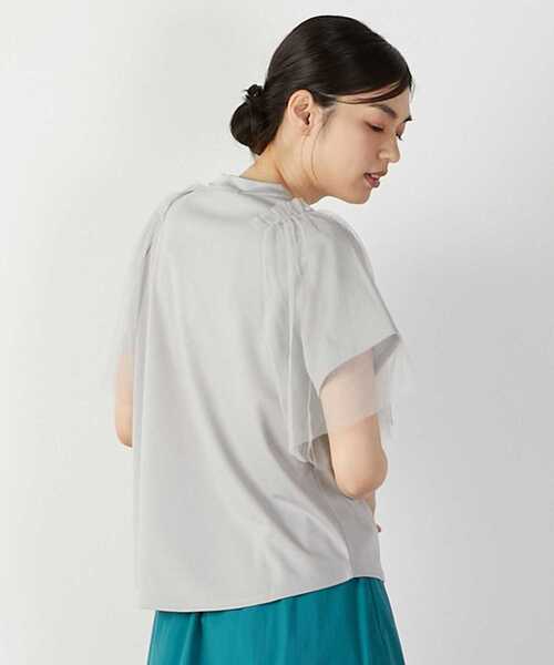 MELROSE claire(メルローズ クレール)の「チュールスリーブプルオーバー(Tシャツ/カットソー・レディース・オフホワイト/ライトグレー/チャコールグレー・FREE)」の22枚目の写真