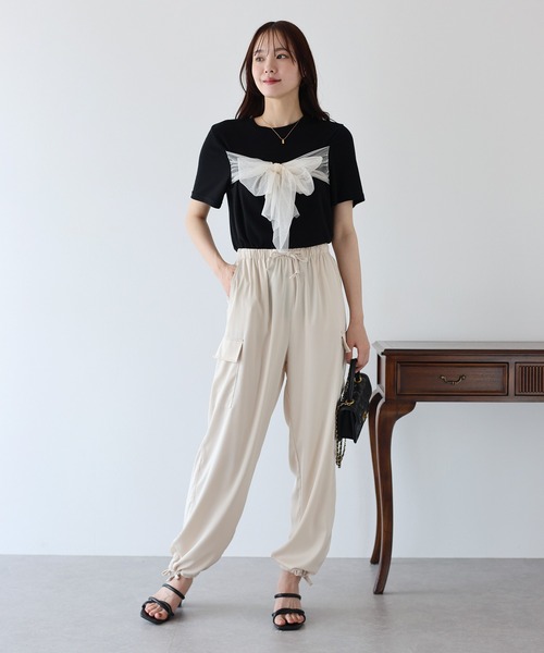 チュールビッグリボンTシャツ（Tシャツ/カットソー）｜BLUEEAST 