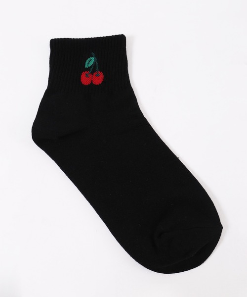 PHILLY(フィリー)の「【PHILLY】チェリーワンポイントソックス(ソックス/靴下・レディース・ホワイト/ブラック・FREE)」の6枚目の写真