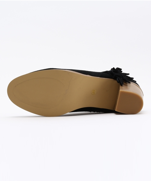 mio notis（ミオノティス）の「フリンジヒールブーツ（ブーツ・レディース・ベージュ/ブラック・37/38/39/36）」の4枚目の写真