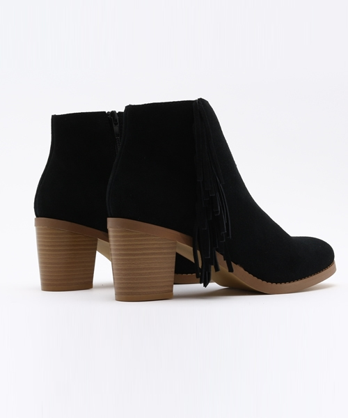 mio notis（ミオノティス）の「フリンジヒールブーツ（ブーツ・レディース・ベージュ/ブラック・37/38/39/36）」の5枚目の写真