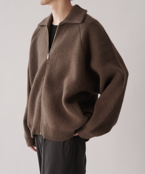 Lui's(ルイス)の「接結ニットブルゾン(ニット/セーター・メンズ・ブラック/オフホワイト/モカ・S/M)」の19枚目の写真