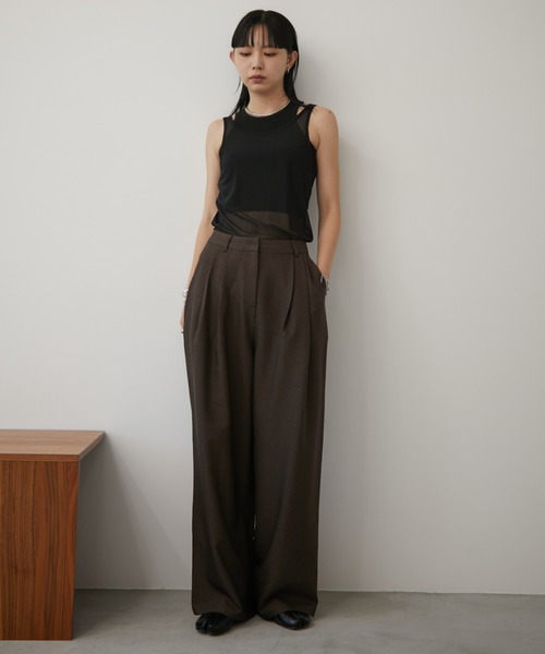 Aunt Marie's（アントマリーズ）の「2WAYチュールシアータンク（タンクトップ・レディース・ブラック/ライトブルー/ホワイト/ブラウン・FREE）」の3枚目の写真