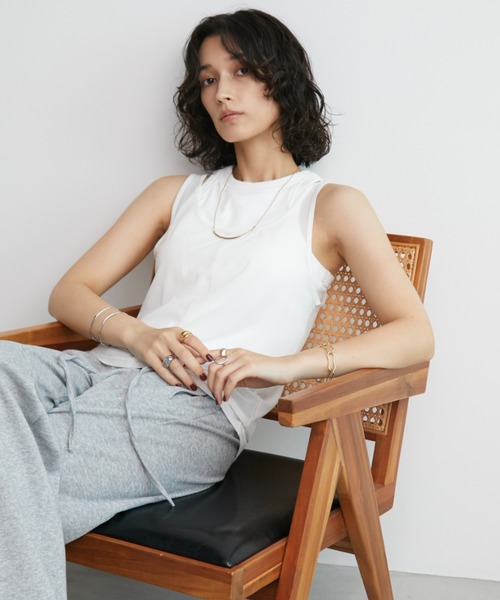 Aunt Marie's（アントマリーズ）の「2WAYチュールシアータンク（タンクトップ・レディース・ブラック/ライトブルー/ホワイト/ブラウン・FREE）」の10枚目の写真