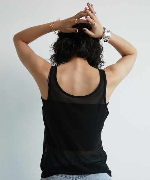 Aunt Marie's（アントマリーズ）の「2WAYチュールシアータンク（タンクトップ・レディース・ブラック/ライトブルー/ホワイト/ブラウン・FREE）」の17枚目の写真