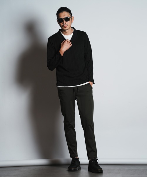 ふくれケーブルジャガードビッグVネックスウェット【セットアップ対応】（スウェット）｜RATTLE TRAP（ラトルトラップ）