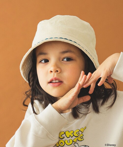 B:MING by BEAMS（ビーミングバイビームス）の「コーデュロイ テープ ハット（ハット・キッズ・ホワイト系その他5/レッド系その他5/オリーブ・ONE SIZE）」の4枚目の写真