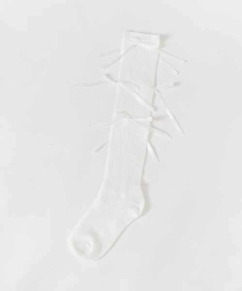 SMELLY（スメリー）の「リボンハイソックス（ソックス/靴下・レディース・ブラック/ホワイト・22/25（85-100））」の17枚目の写真