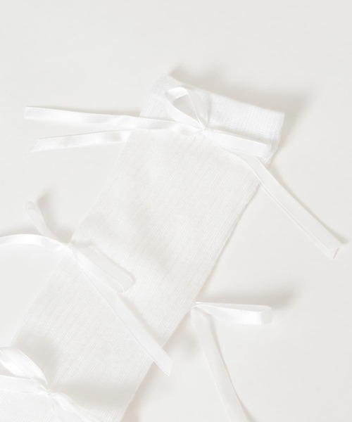 SMELLY（スメリー）の「リボンハイソックス（ソックス/靴下・レディース・ブラック/ホワイト・22/25（85-100））」の21枚目の写真