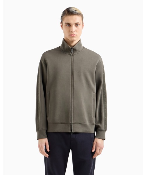 EMPORIO ARMANI(エンポリオアルマーニ)の「【エンポリオ アルマーニ】フルジップ スウェットシャツ ダブルジャージー エンボスロゴレタリングテープ(スウェット・メンズ・ダークカーキ/ネイビー/ブラック/ホワイト系その他・LARGE/MEDIUM/SMALL/X-LARGE/X-SMALL)」の12枚目の写真