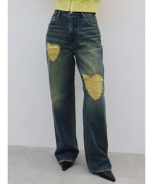 EVRIS | HEART MOTIF ダメージデニムパンツ(デニムパンツ)