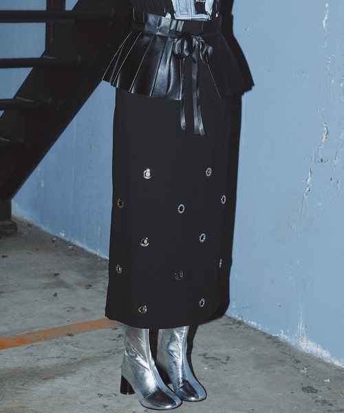 Narcissus（ナルシス）の「【Narcissus】アイレットスカート（スカート・レディース・ブラック/グレー・FREE）」の2枚目の写真